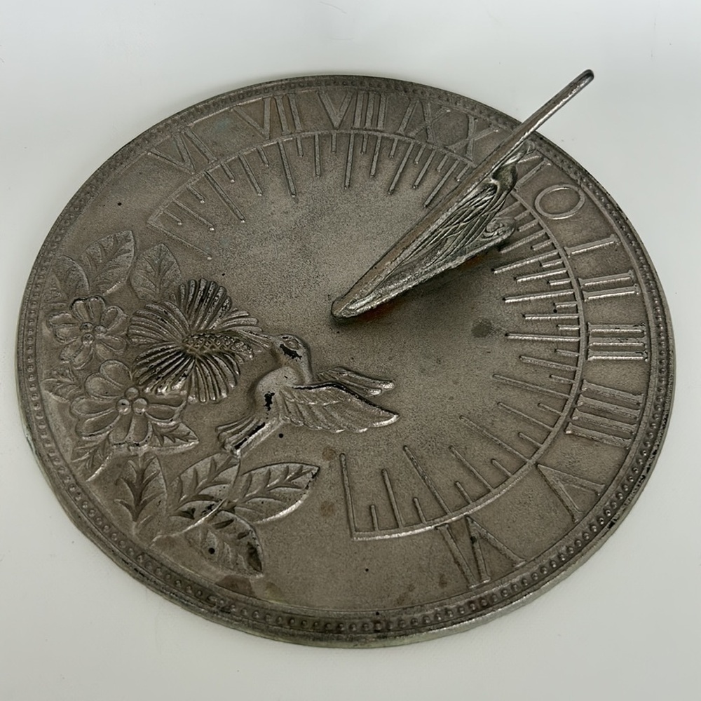Vintage Brassbell Ind Co Ltd Hummingbird Hibiscus Garden Sundial - Picture 2 of 8